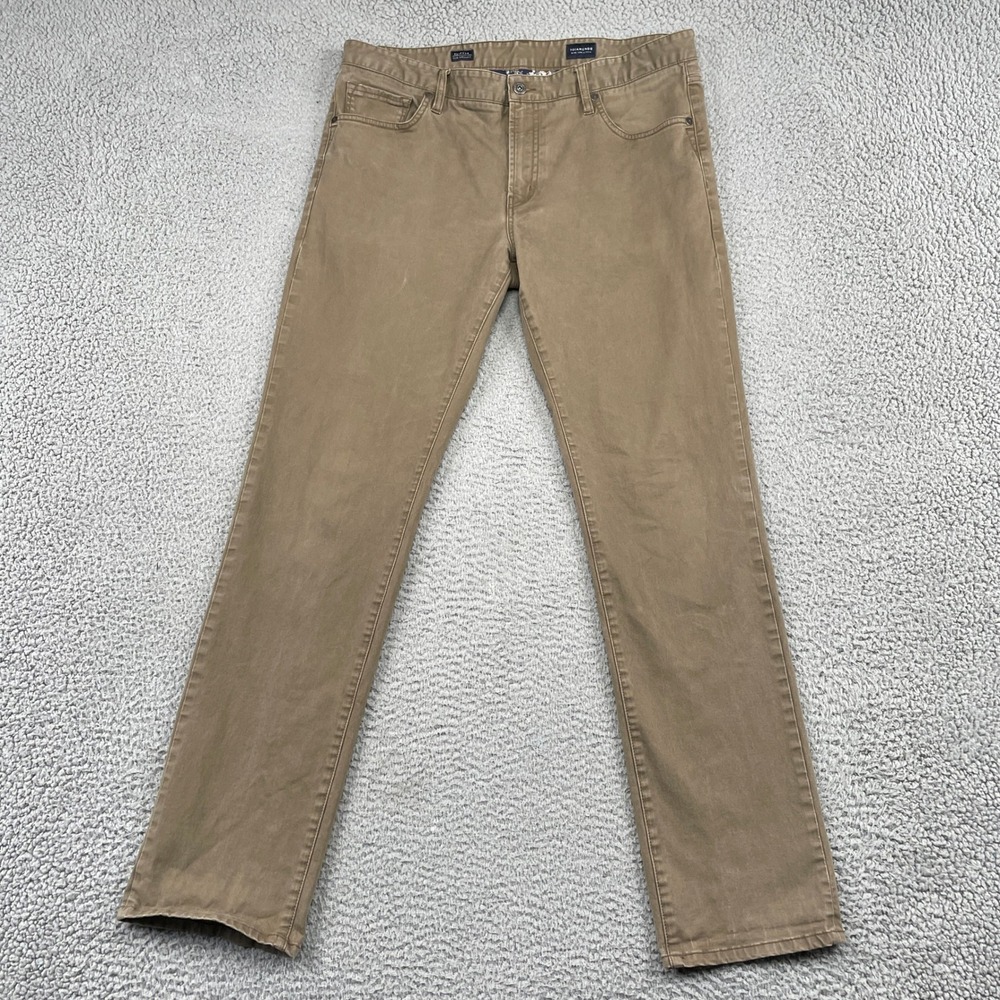 7 Diamonds Pants Mens 36/34 Tan Clifton Slim Straight Stretch Chino Brown